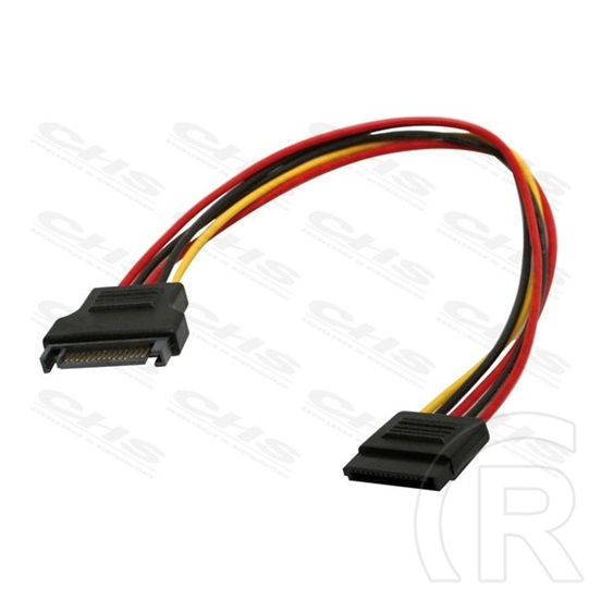 ROLINE SATA táp hosszabbító kábel (SATA táp male / female, 30 cm)