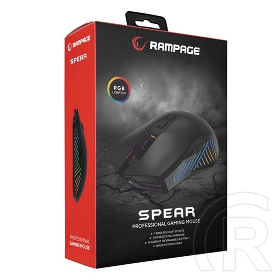 Rampage SMX-G68 SPEAR optikai egér (USB, fekete)