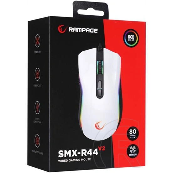 Rampage SMX-R44 V2 Macro gamer egér (fehér)