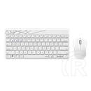 Rapoo 8000M vezeték nélküli billentyűzet és egér (HU, USB/Bluetooth, fehér)