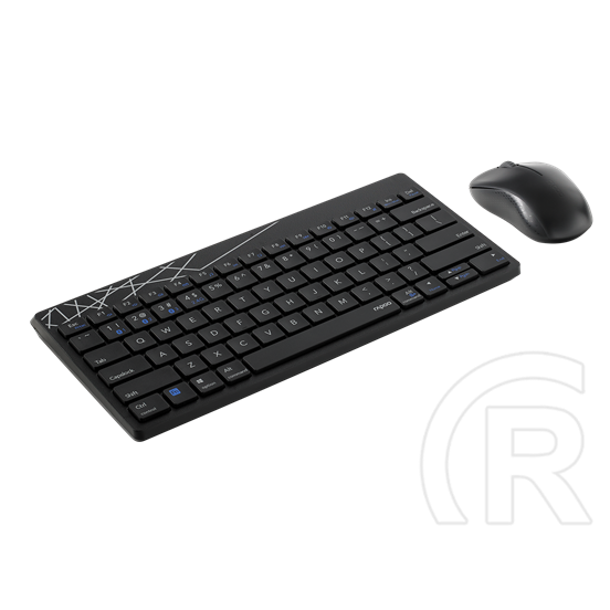 Rapoo 8000M vezeték nélküli billentyűzet és egér (HU, USB/Bluetooth, fekete)