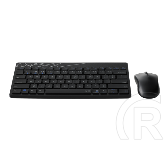 Rapoo 8000M vezeték nélküli billentyűzet és egér (HU, USB/Bluetooth, fekete)