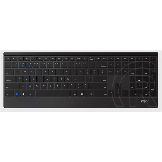 Rapoo E9500M Multi-mode vezeték nélküli Ultra-slim billentyűzet (HU, fekete)