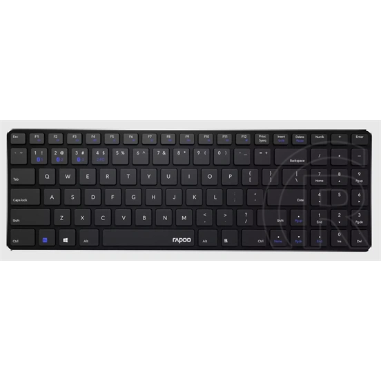 Rapoo E9710M Multi-mode vezeték nélküli Ultra-slim billentyűzet (HU, fekete)