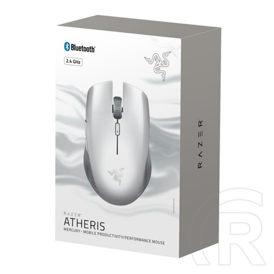 Razer Atheris Mercury Edition cordless optikai egér (USB/Bluetooth , fehér)