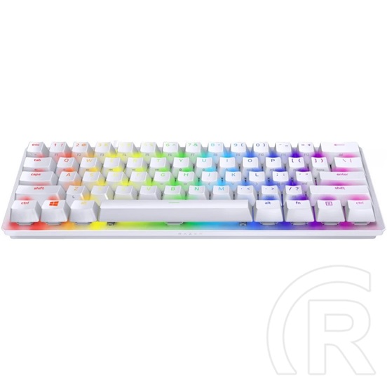 Razer Huntsman Mini Mercury Edition Purple Switch mechanikus billentyűzet (US, USB, fehér)