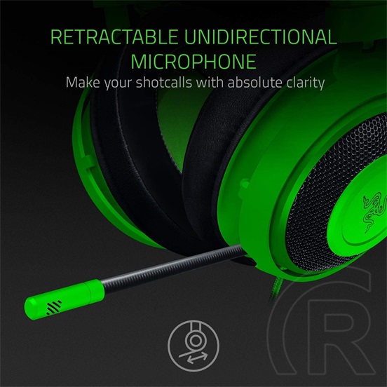 Razer Kraken Green Oval mikrofonos fejhallgató