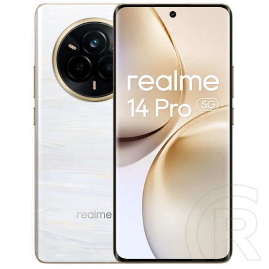 Realme 14 Pro 5G mobiltelefon (256 GB, 8 GB RAM, 6,77" OLED, 120Hz, 6000 mAh, dualsim, Type-C, IP68, fehér)