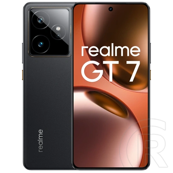 Realme GT7 mobiltelefon (6,78", LTPO AMOLED, 120Hz, 12 GB RAM, 512 GB, 7000 mAh, 120W gyorstöltés, fekete)