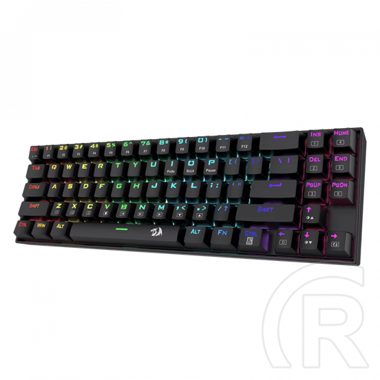 Redragon Deimos, Wired & vezeték nélküli mechanikus keyboard, RGB, blue switch (HU, fekete)