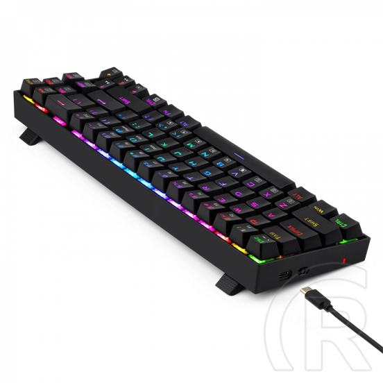 Redragon Deimos, Wired & vezeték nélküli mechanikus keyboard, RGB, blue switch (HU, fekete)