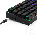 Redragon Deimos, Wired & vezeték nélküli mechanikus keyboard, RGB, blue switch (HU, fekete)