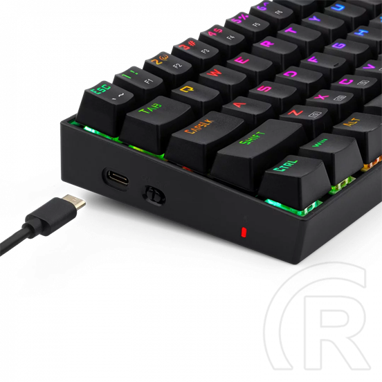 Redragon Deimos, Wired & vezeték nélküli mechanikus keyboard, RGB, blue switch (HU, fekete)