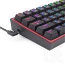 Redragon Fizz Pro Red Switch vezeték nélküli mechanikus billentyűzet (HU, USB/Bluetooth, fekete)