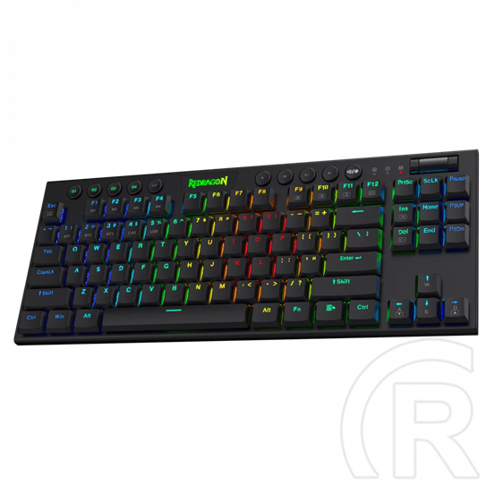 Redragon Horus TKL, wired&2.4G&BT mechanikus Keyboard, RGB, blue switch (HU, fekete)