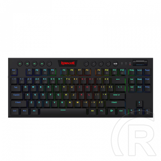 Redragon Horus TKL, wired&2.4G&BT mechanikus Keyboard, RGB, blue switch (HU, fekete)