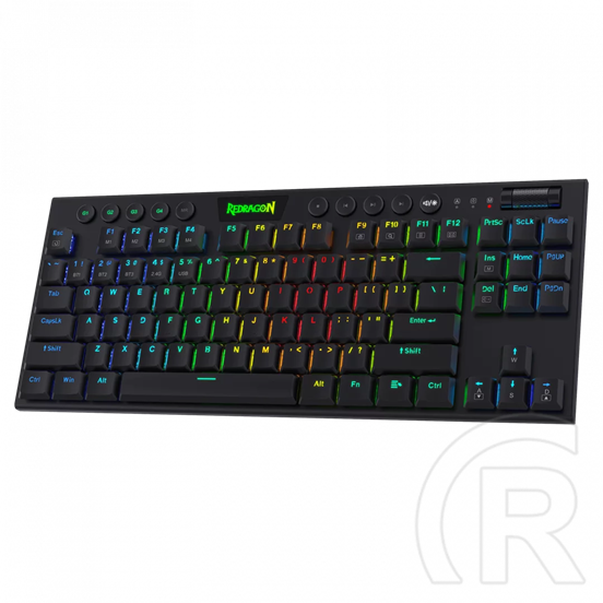 Redragon Horus TKL, wired&2.4G&BT mechanikus Keyboard, RGB, red switch (HU, fekete)