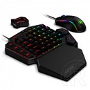 Redragon K585 One-handed RGB Blue Switch mechanikus billentyűzet + M721-Pro egér (USB, fekete)