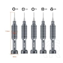 Relife rl-730a precíziós csavarhúzó készlet 5db (y0.6, 0.8 mm pentalobe, t1 torx, 1.5 mm phillips, 2.5 mm pinhead) ezüst