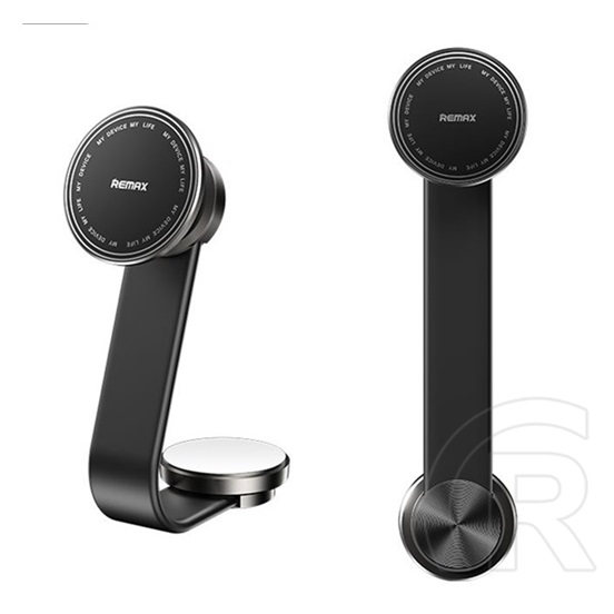 Remax autós tartó (műszerfalra, öntapadó, 360°, állítható, mágneses, összecsukható) fekete
