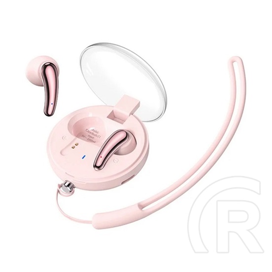 Remax clearbuds bluetooth fülhallgató sztereo (v5.3, tws, mikrofon, zajszűrő + töltőtok) rózsaszín