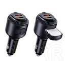 Remax yatoy autós töltő usb+type-c aljzat (60w, pd gyorstöltő, illatosító) fekete