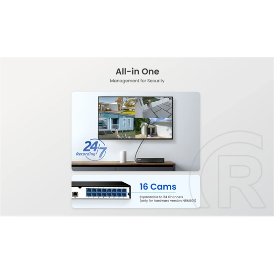Reolink NVS16 hálózati rögzítő (16ch, H265, 1x Sata, 16xPoE)