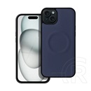 Roar Apple iPhone 14 Plus mag morning szilikon telefonvédő (eco bőr hatású, mikrofiber plüss belső, magsafe) sötétkék