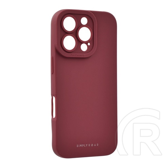 Roar Apple iPhone 16 Pro Roar luna szilikon telefonvédő (ultravékony, matt, kameravédő, wireless) bordó