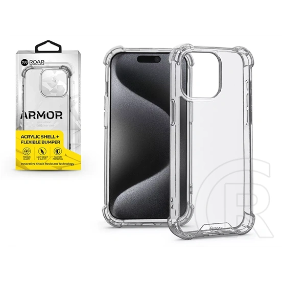 Roar Armor Gel szilikon tok (Apple iPhone 15 Pro Max, átlátszó)