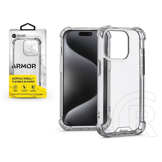Roar Armor Gel szilikon tok (Apple iPhone 15 Pro, átlátszó)