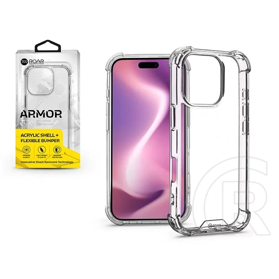 Roar Armor Gel szilikon tok (Apple iPhone 16 Pro Max, átlátszó)