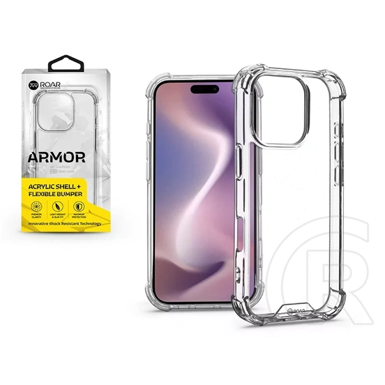 Roar Armor Gel szilikon tok (Apple iPhone 16 Pro, átlátszó)