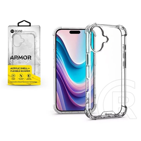 Roar Armor Gel szilikon tok (Apple iPhone 16+, átlátszó)
