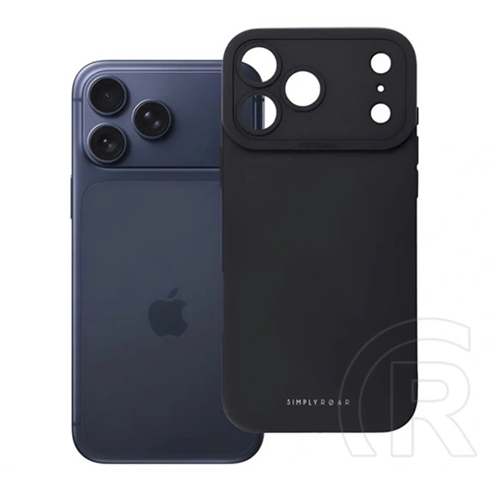 Roar iPhone 18 Pro Max  luna szilikon telefonvédő (ultravékony, matt, kameravédő, wireless) fekete