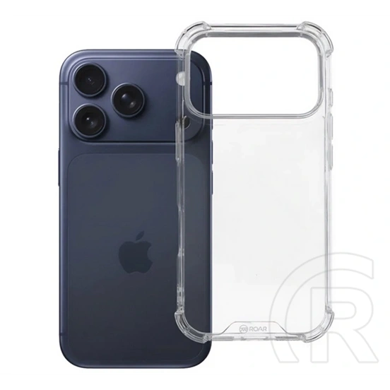 Roar iPhone 18 Pro  jelly armor szilikon telefonvédő (ütésállóság, légpárnás sarok) átlátszó