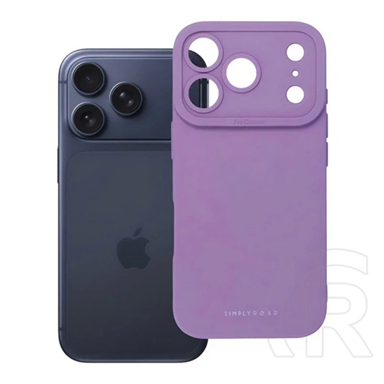 Roar iPhone 18 Pro  luna szilikon telefonvédő (ultravékony, matt, kameravédő, wireless) lila