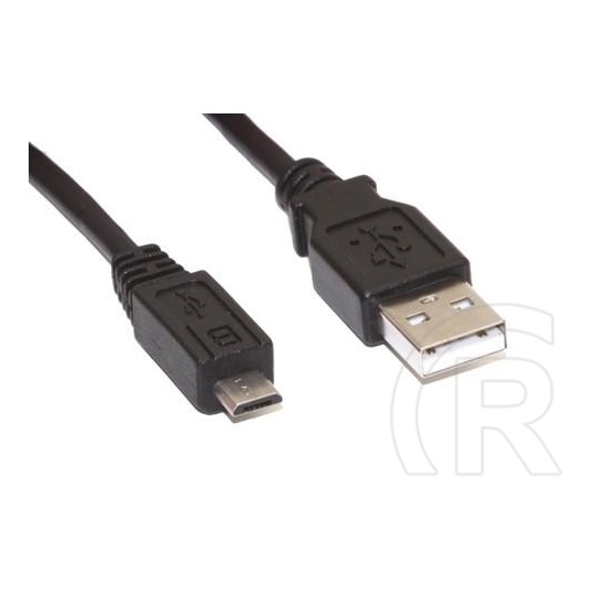 Roline USB 2.0 kábel (A dugó / micro-B dugó, 0,8 m, fekete)