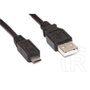 Roline USB 2.0 kábel (A dugó / micro-B dugó, 0,8 m, fekete)