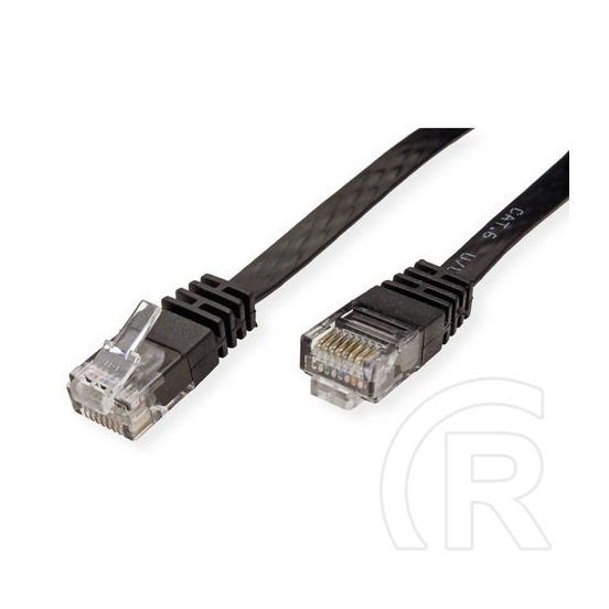 Roline Value UTP CAT6 patch kábel 0,5 m fekete, lapos kivitel