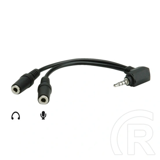 Roline audio elosztó (4 pólusú, 3,5 mm jack)