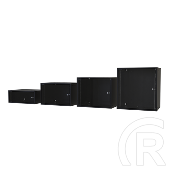 S-Link Rackszekrény - 9U 19" fali (400x530x400mm, Flatpack, fekete)