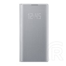 SAMSUNG Samsung Galaxy Note 10 (SM-N970F) tok álló (aktív Flip, bankkártya tartó, LED kijelző, textil minta) ezüst