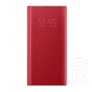 SAMSUNG Samsung Galaxy Note 10 (SM-N970F) tok álló (aktív Flip, bankkártya tartó, LED kijelző, textil minta) piros