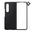 SAMSUNG Samsung Galaxy Z Fold3 5G (SM-F926) műanyag telefonvédő (valódi bőr hátlap) fekete