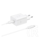 SAMSUNG hálózati töltő Type-C aljzat (45W, PD gyorstöltő + Type-C - Type-C kábel, 180cm) FEHÉR