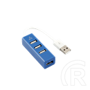 SBOX H-204 USB hub (4xUSB-A, USB 2.0, 480 Mbps, kábel 0,1 m, kék)