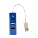 SBOX H-204 USB hub (4xUSB-A, USB 2.0, 480 Mbps, kábel 0,1 m, kék)