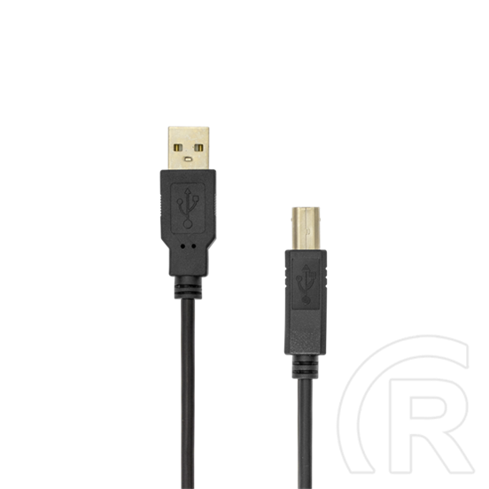 SBOX USB kábel (USB A dugó / USB B dugó, 3 m, fonott, 480 Mbps, fekete)