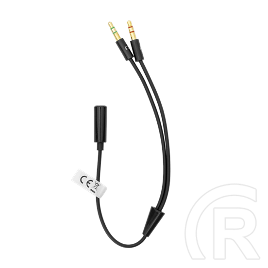 SBOX adapter 3,5 mm (3,5 mm aljzat / 2 x 3,5 mm dugó, 0,2 m, fekete)